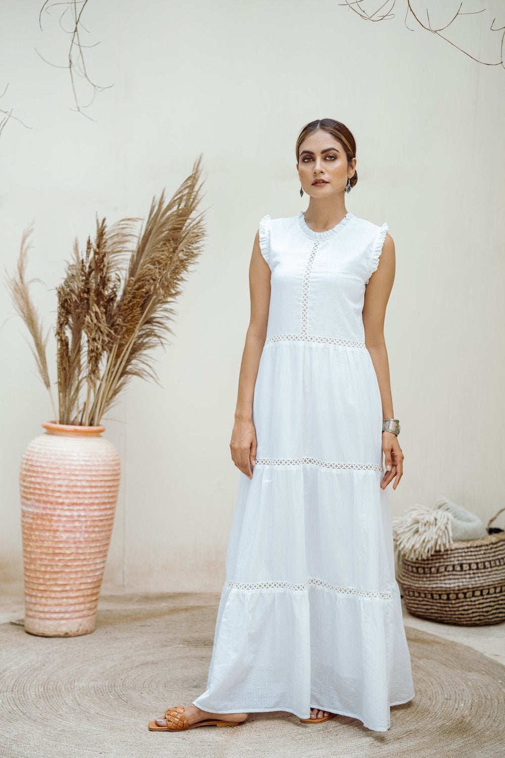 Sleeveless Maxi Dress - White