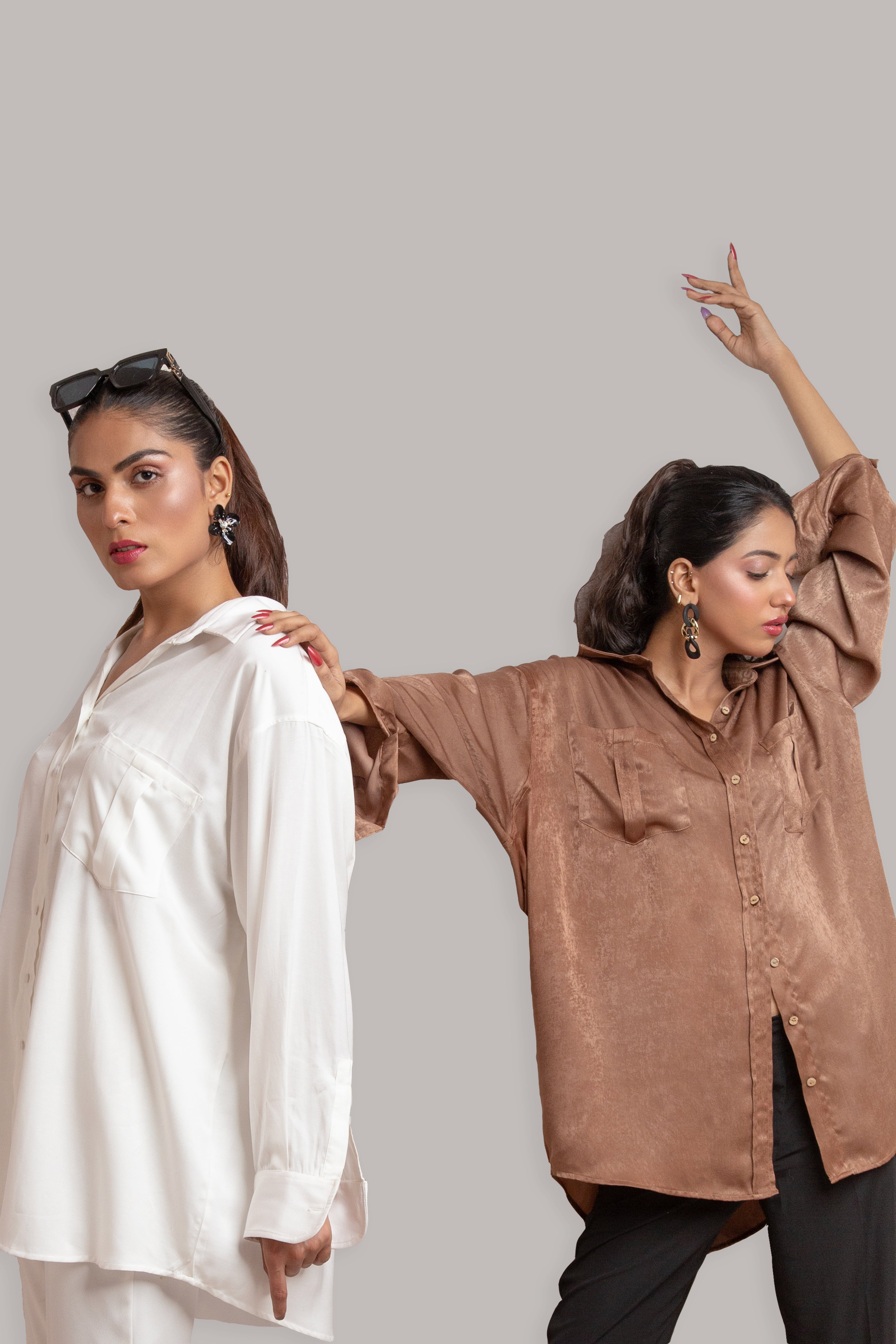 Oversized Button Down - Brown