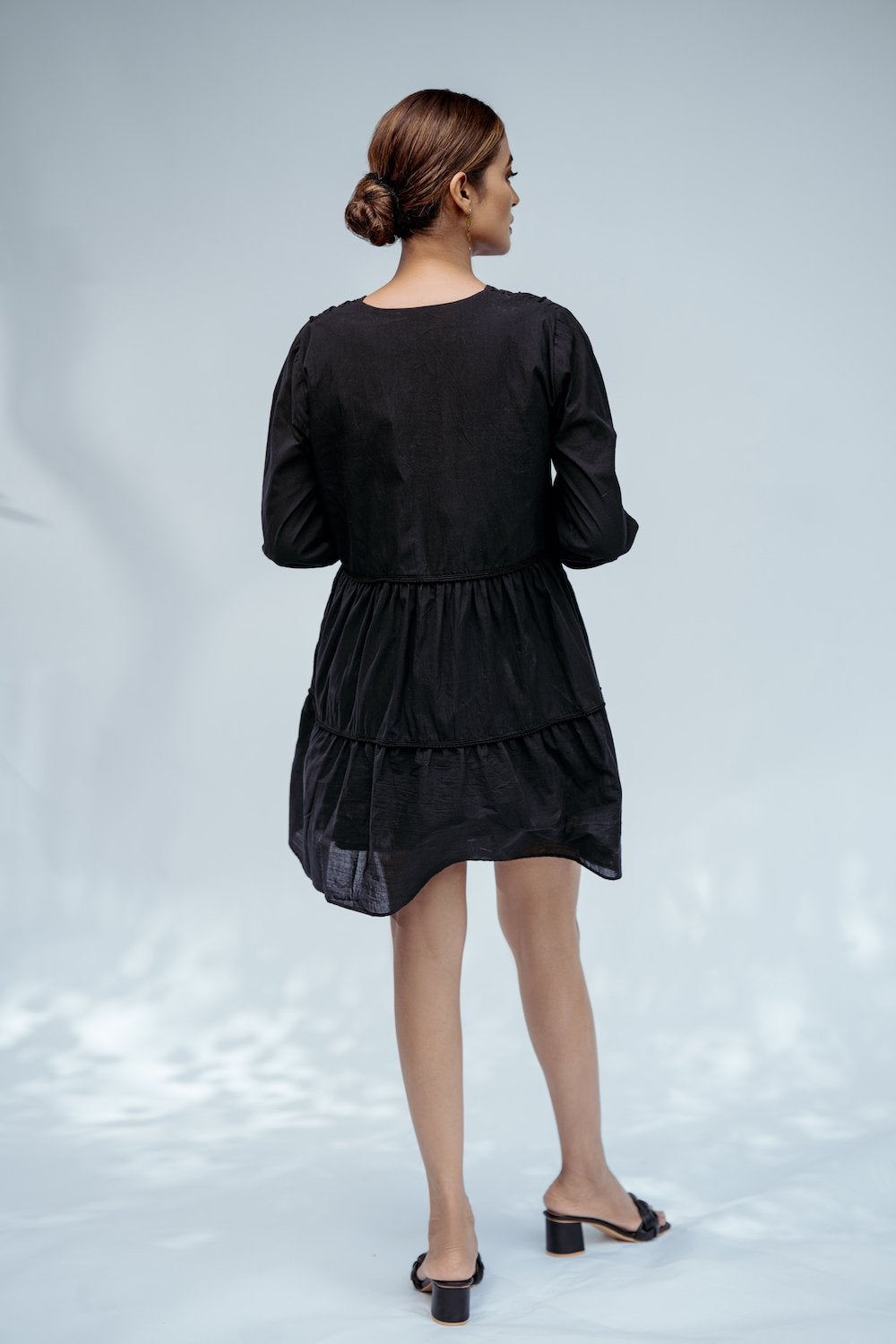 Textured Mini Dress - Black