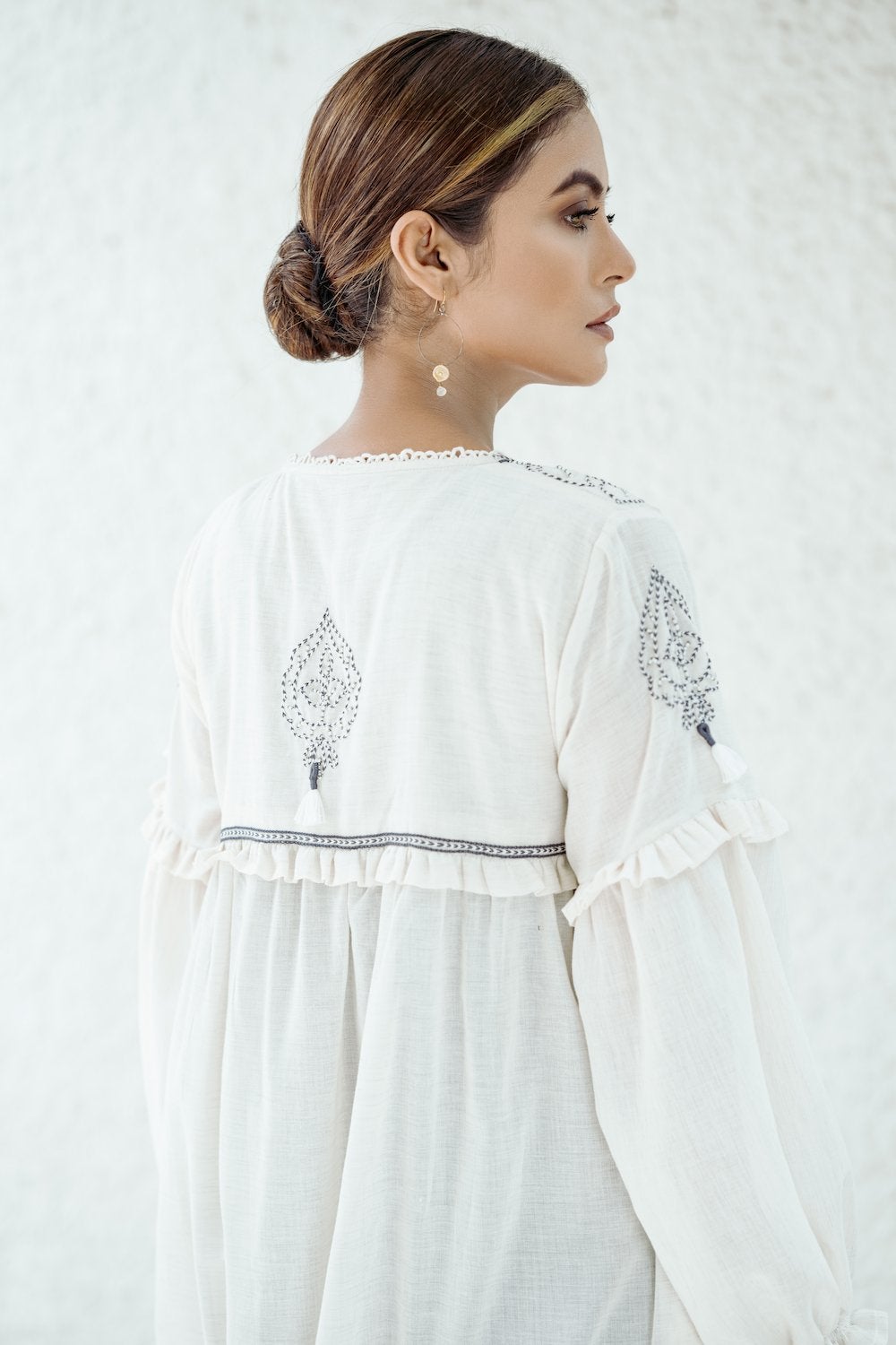 Hand Beaded Coat-Ivory