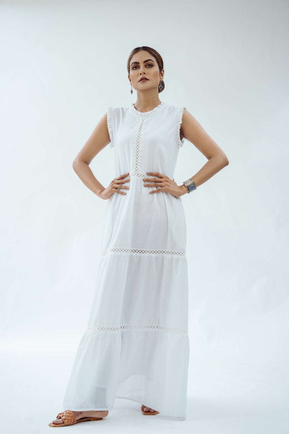 Sleeveless Maxi Dress - White