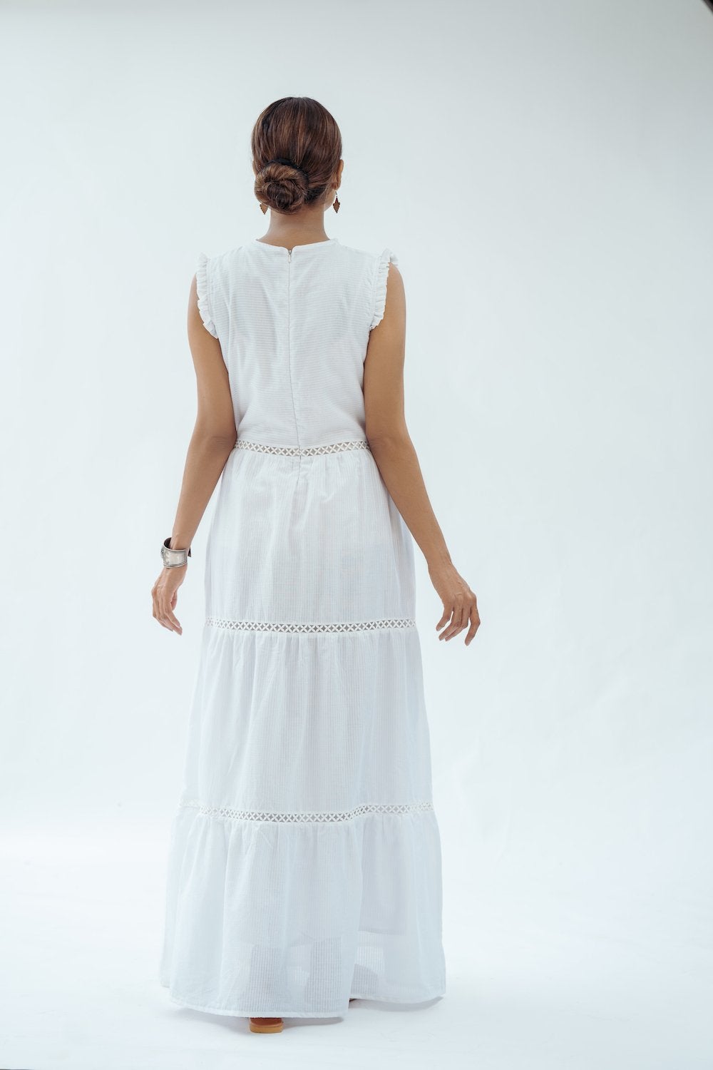 Sleeveless Maxi Dress - White