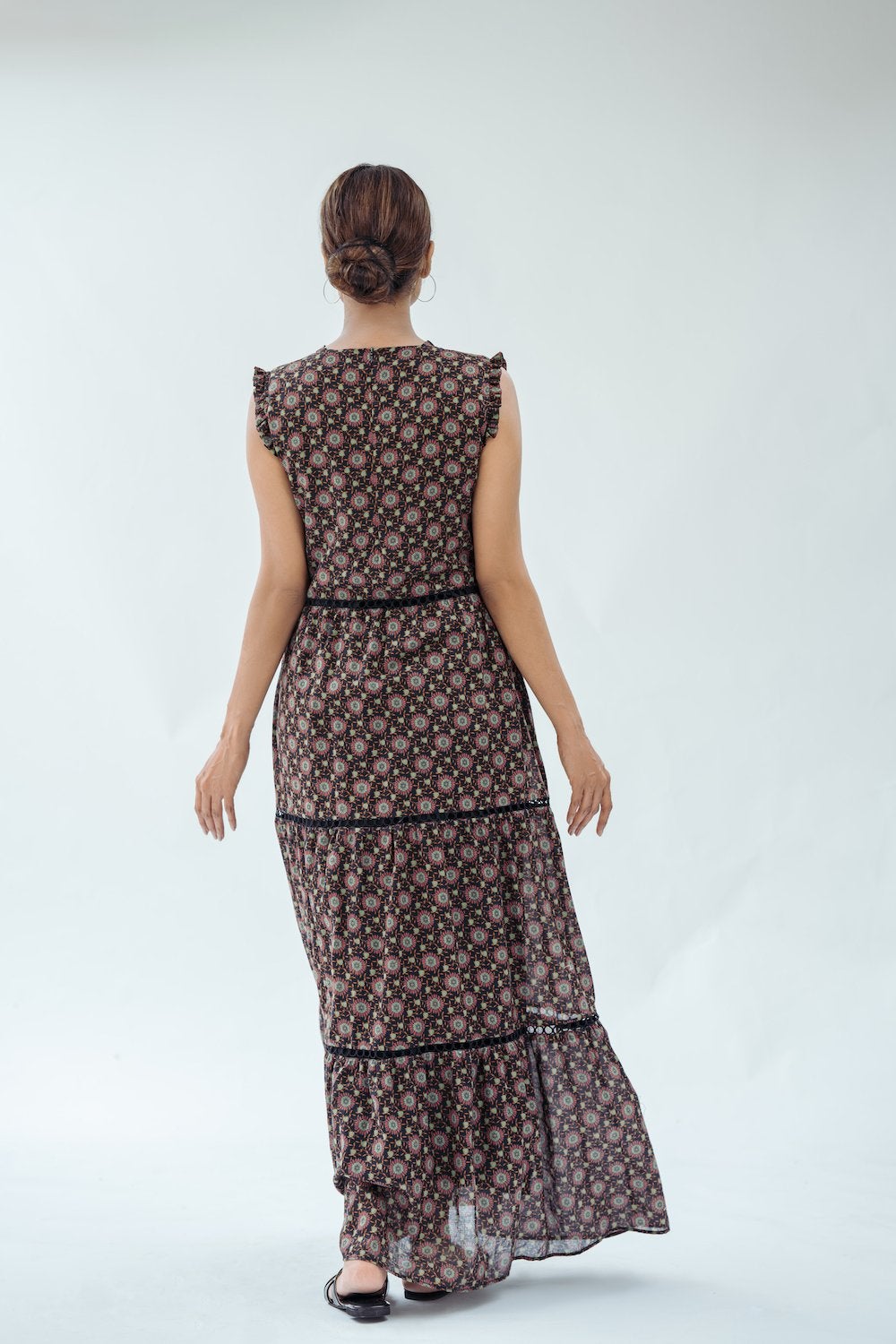 Sleeveless Maxi Dress - Printed