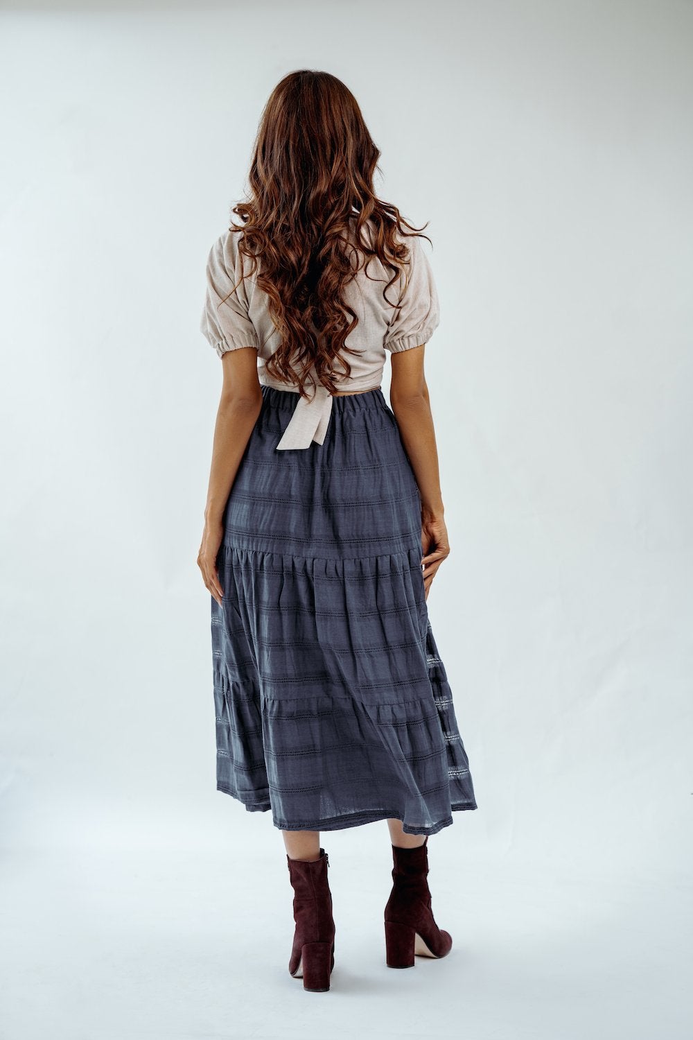 Bohemian Ruffle Skirt - Indigo