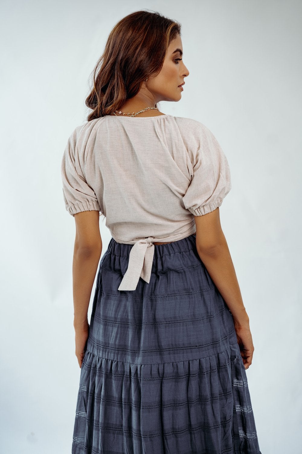 Bohemian Ruffle Skirt - Indigo