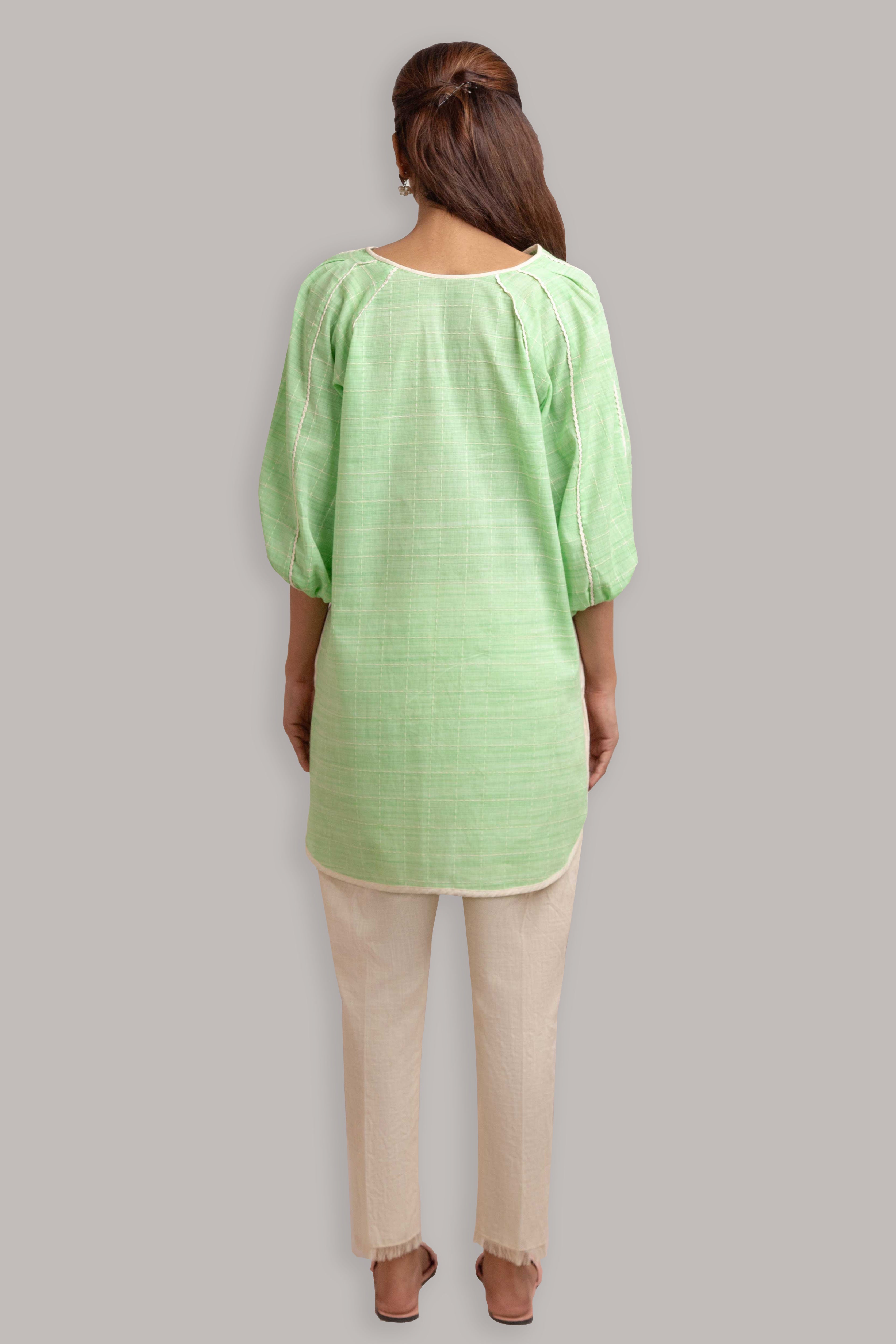 Puffy Sleeves Kurta with Trouser (2 Piece Set)