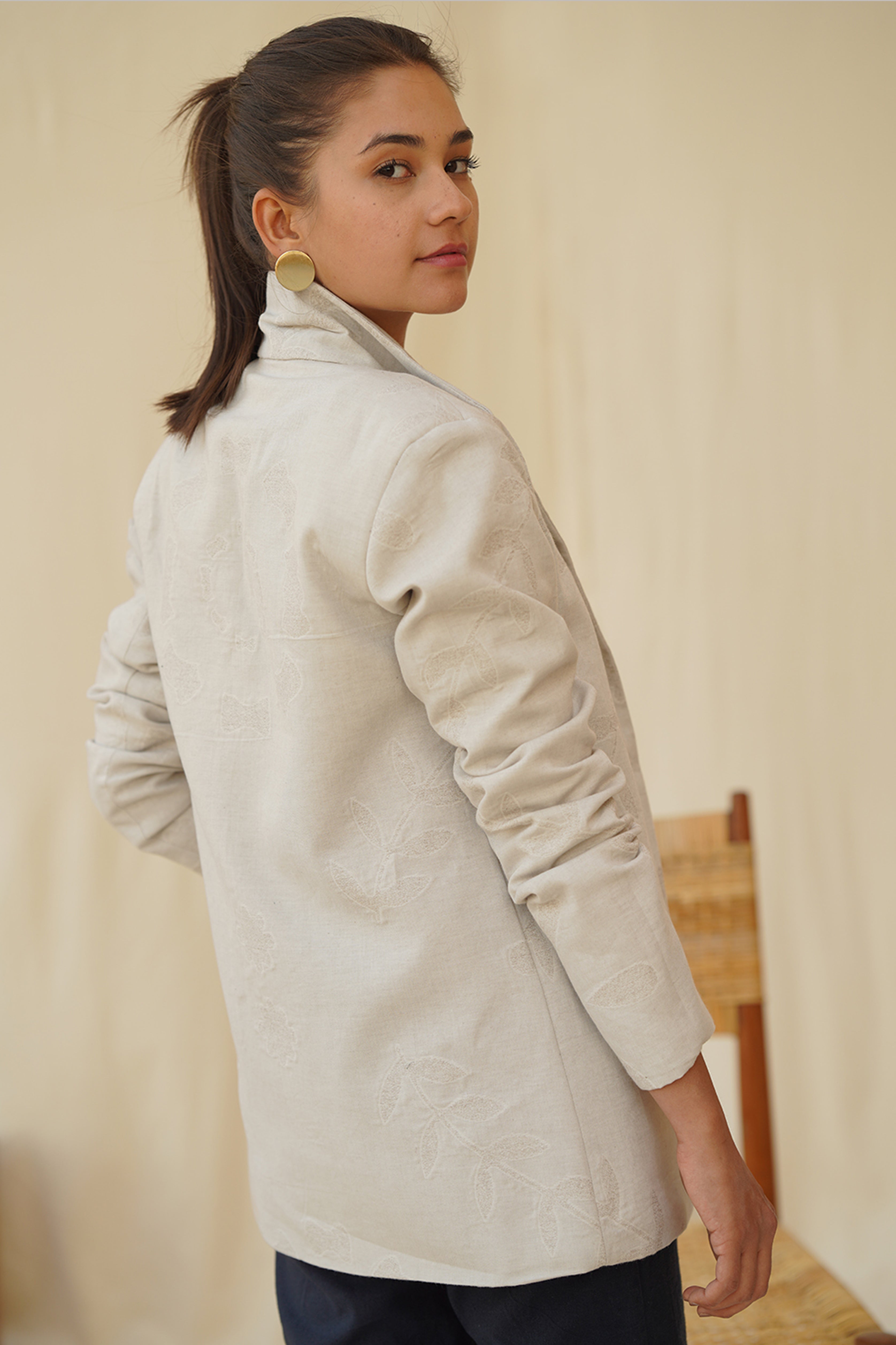 Classic Blazer - Textured Ivory